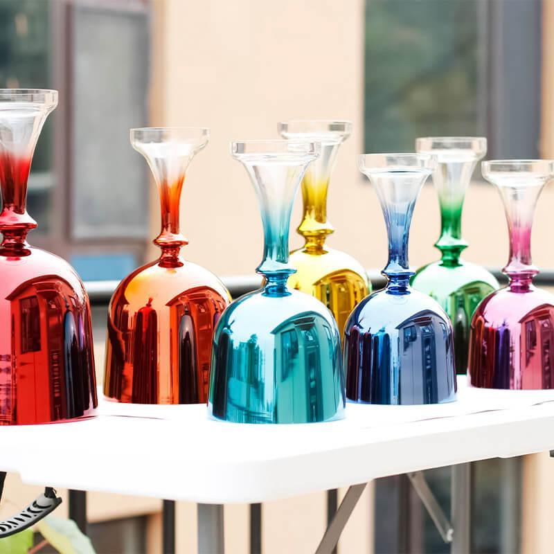 Bright Crystal Chalice Set: Vibrant Resonance Art | Ceremonial Healing Gift