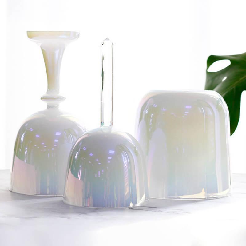 Mother of Pearl Color Crystal Singing Bowl - Calming Aura Meditation Essential