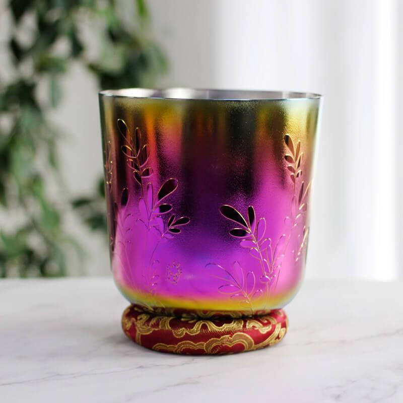 Leaf carving Vibrant Singing Bowl Therapeutic Sound, Relaxation Meditation Home Spa