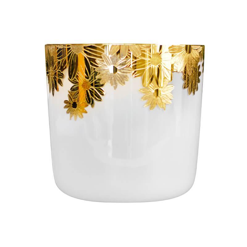 Golden Sunflower Edge Crystal Bowl - Elegant Sound, Therapeutic Vibration