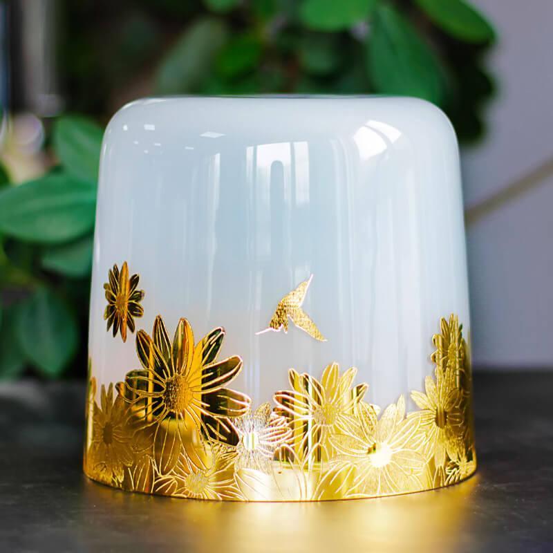 Golden Sunflower Edge Crystal Bowl - Elegant Sound, Therapeutic Vibration