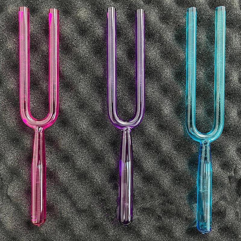 Colored Crystal Tuning Fork Set Vivid Clarity | Harmonic Therapy | Zen Soundscapes