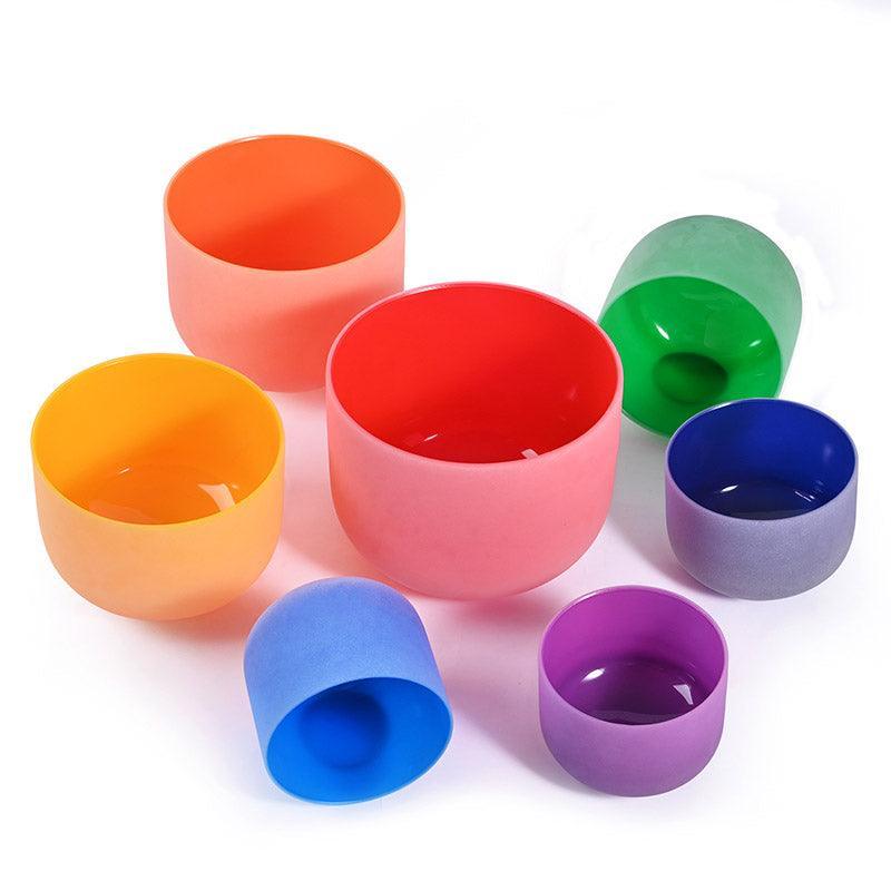 Frosted Rainbow Sound Bowl Set | Healing Harmony | Zen Spaces