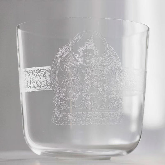 Clear Crystal Singing Bowl With Buddha Design Spiritual Practice | Meditation | Unique Gift