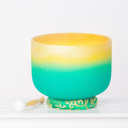 Two-color Gilded Crystal Singing Bowl: Healing Sounds, Stress Relief, Meditation, Yoga