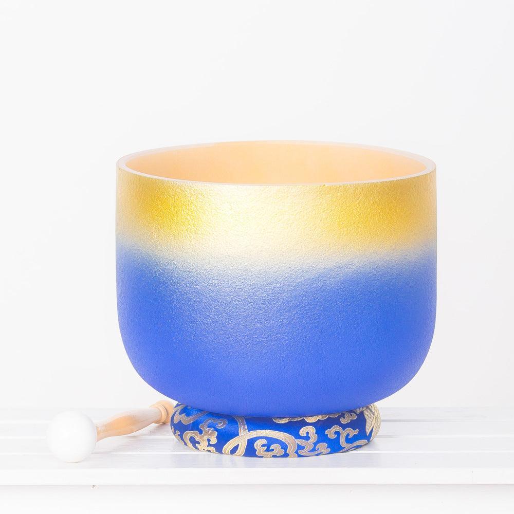 Two-color Gilded Crystal Singing Bowl: Healing Sounds, Stress Relief, Meditation, Yoga