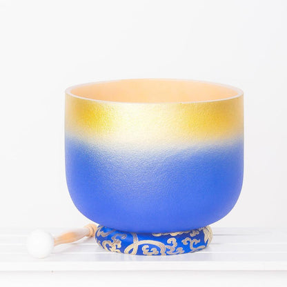 Two-color Gilded Crystal Singing Bowl: Healing Sounds, Stress Relief, Meditation, Yoga