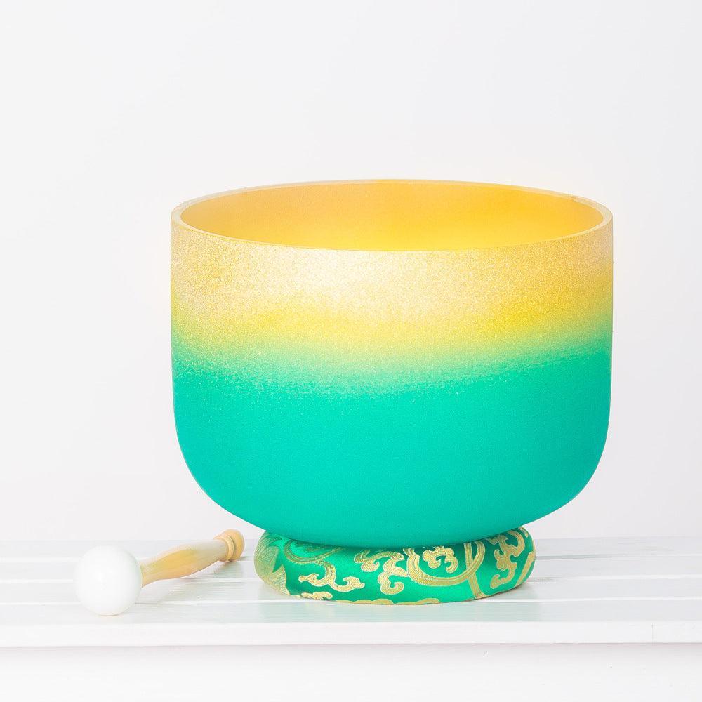 Two-color Gilded Crystal Singing Bowl: Healing Sounds, Stress Relief, Meditation, Yoga