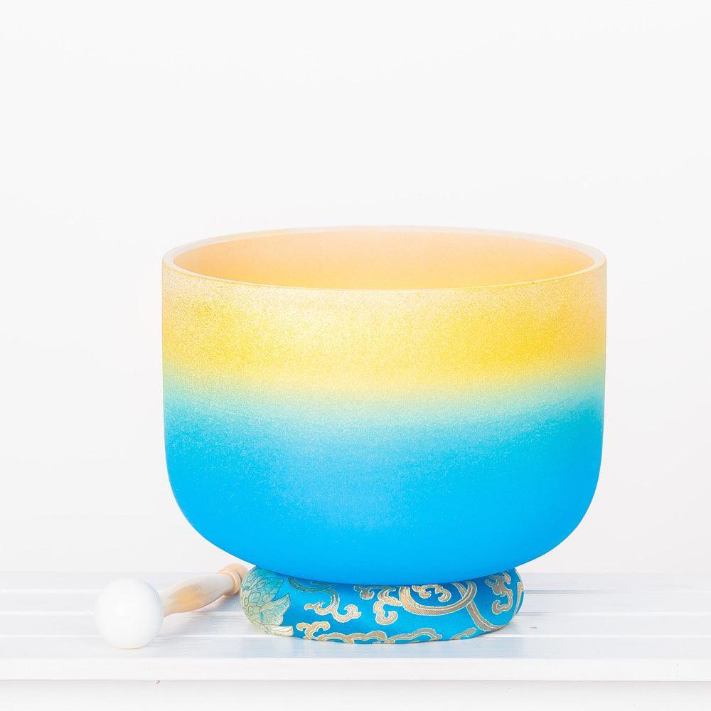 Two-color Gilded Crystal Singing Bowl: Healing Sounds, Stress Relief, Meditation, Yoga