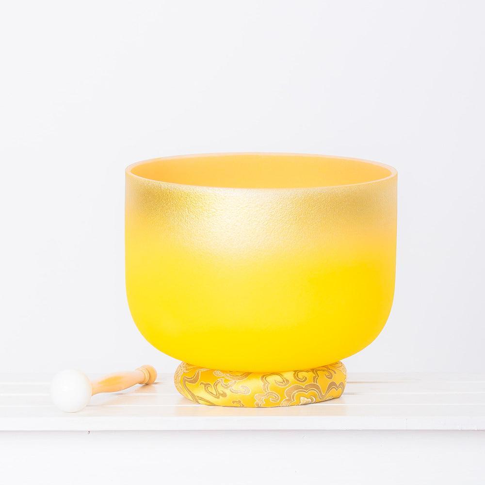 Two-color Gilded Crystal Singing Bowl: Healing Sounds, Stress Relief, Meditation, Yoga