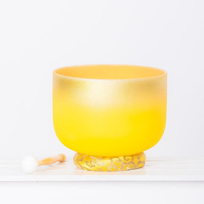 Two-color Gilded Crystal Singing Bowl: Healing Sounds, Stress Relief, Meditation, Yoga