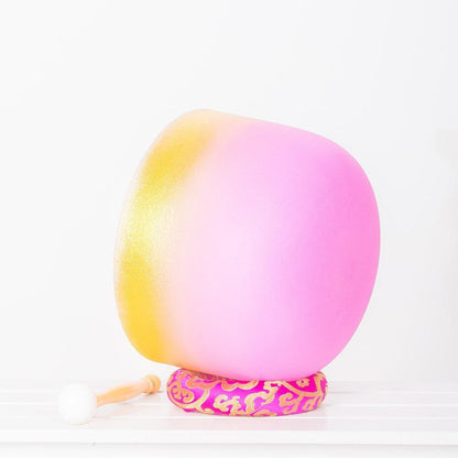 Two-color Gilded Crystal Singing Bowl: Healing Sounds, Stress Relief, Meditation, Yoga