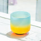 Rainbow Colors 8" Colorful Crystal Singing Bowl Stress Relief, Meditation Sound Therapy