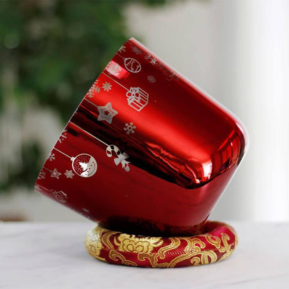 Red Crystal Singing Bowl - Christmas Decor, Meditation, Relaxation
