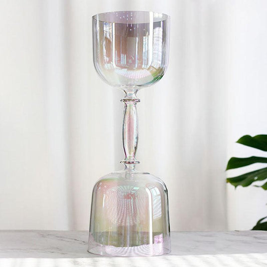 Double Singing Chalice: Rainbow Color Craft, Resonant Meditation Artistry