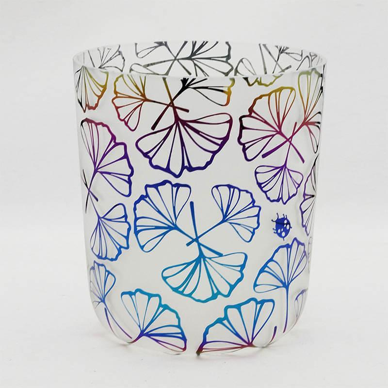 Frosted Crystal Singing Bowl - Colorful Nature Design - Meditation, Relaxation - Unique Sound, Visual Appeal - Home, Spa, Wellness