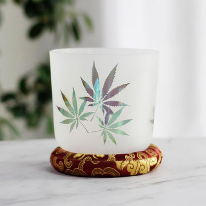 Frosted Crystal Singing Bowl - Colorful Nature Design - Meditation, Relaxation - Unique Sound, Visual Appeal - Home, Spa, Wellness