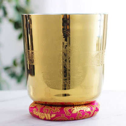 Golden Crystal Singing Bowl Sound Therapy - Unique Craftsmanship Vibrant Color