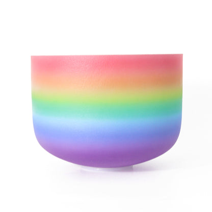 Rainbow Crystal Singing Bowl Frosted for Meditation Relaxation Healing