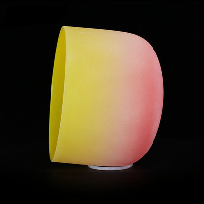 Yellow-red Crystal Singing Bowl Frosted Gradient for Meditation Yoga