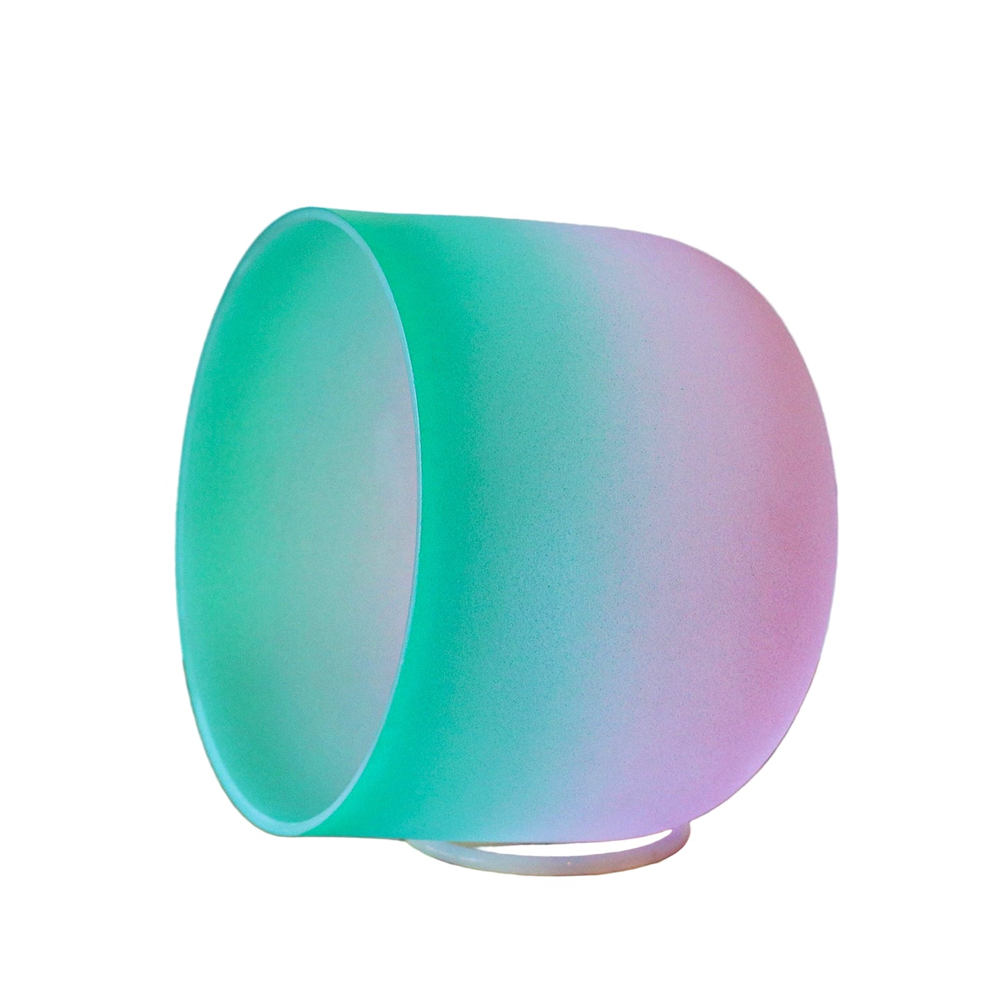 Frosted Crystal Singing Bowl Green-pink for Healing Meditation Relaxation