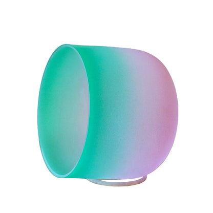 Frosted Crystal Singing Bowl Green-pink for Healing Meditation Relaxation