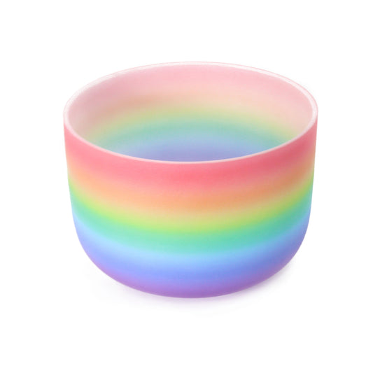 Rainbow Crystal Singing Bowl Frosted for Meditation Relaxation Healing