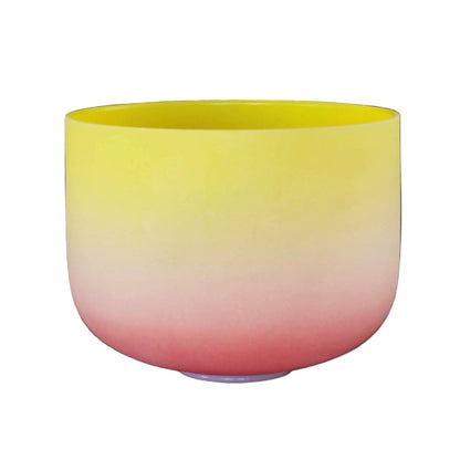 Yellow-red Crystal Singing Bowl Frosted Gradient for Meditation Yoga