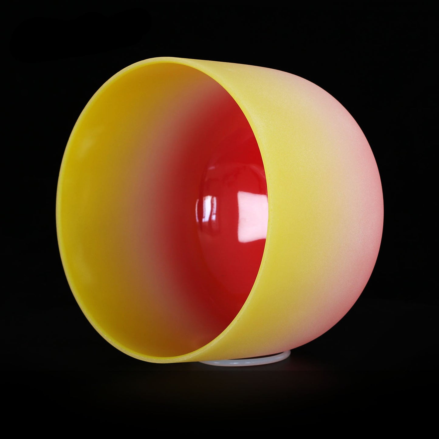 Yellow-red Crystal Singing Bowl Frosted Gradient for Meditation Yoga