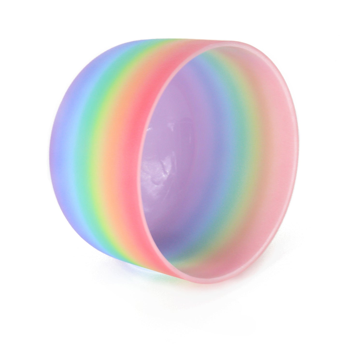 Rainbow Crystal Singing Bowl Frosted for Meditation Relaxation Healing
