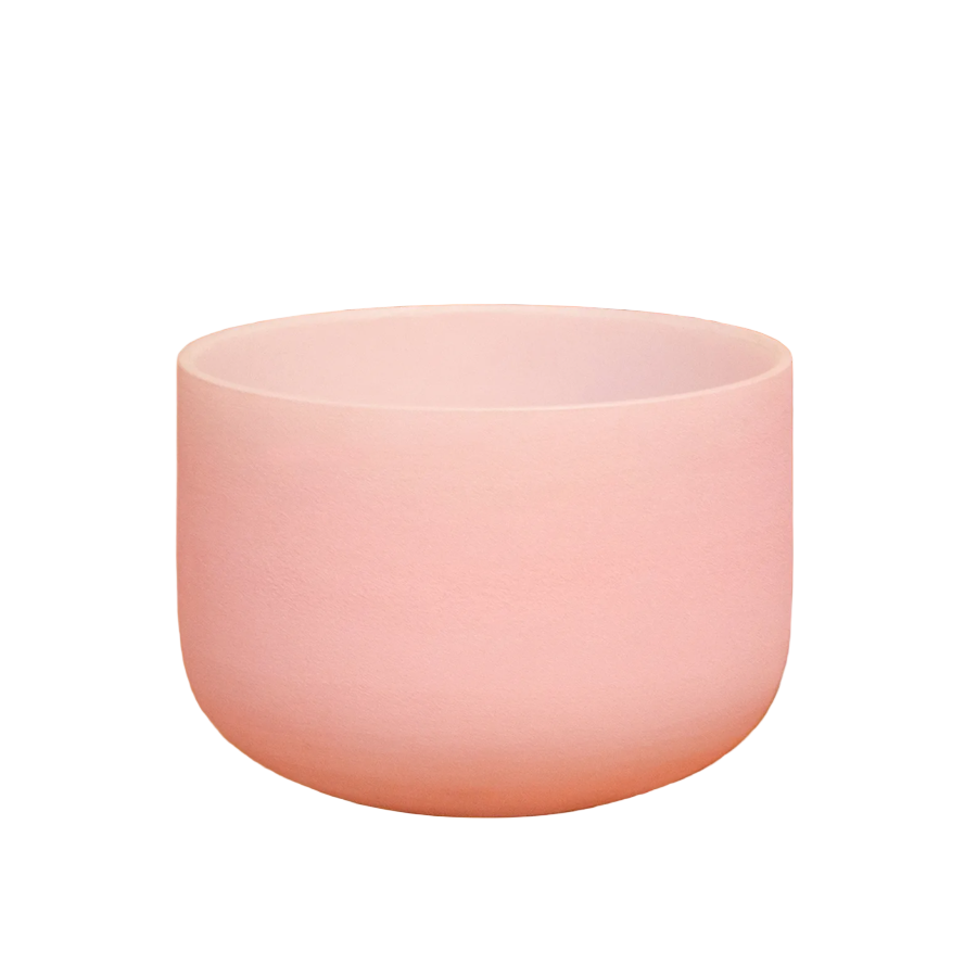 Frosted Crystal Singing Bowl Pink for Meditation Healing Yoga