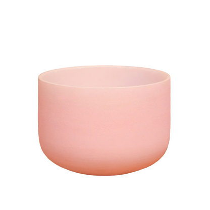 Frosted Crystal Singing Bowl Pink for Meditation Healing Yoga