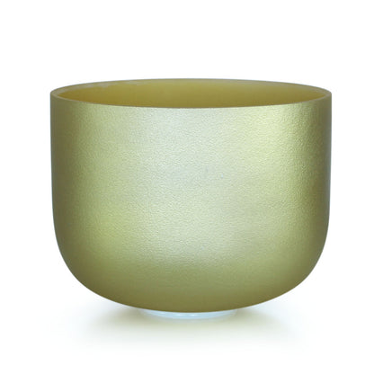 Gold-colored Crystal Singing Bowl for Healing Meditation