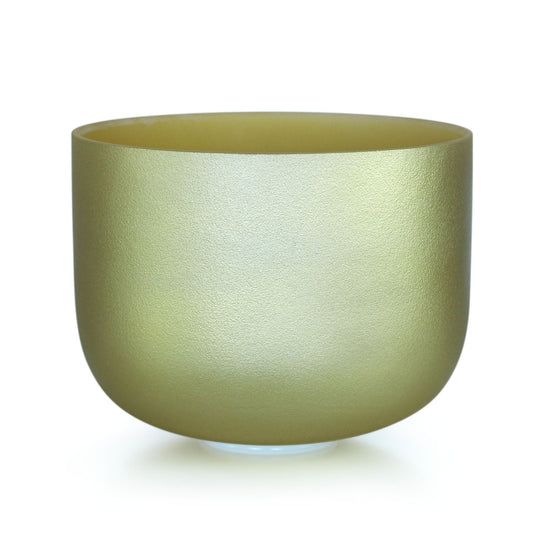 Gold-colored Crystal Singing Bowl for Healing Meditation