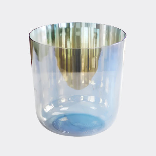 Light Blue Clear Crystal Singing Bowl Meditation Relaxation, Healing Vibration