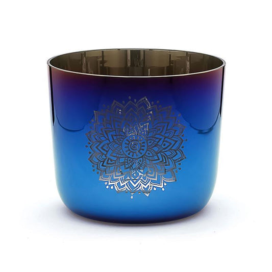 Elegant Alchemy Singing Bowl - Clear Crystal, Mandala Design
