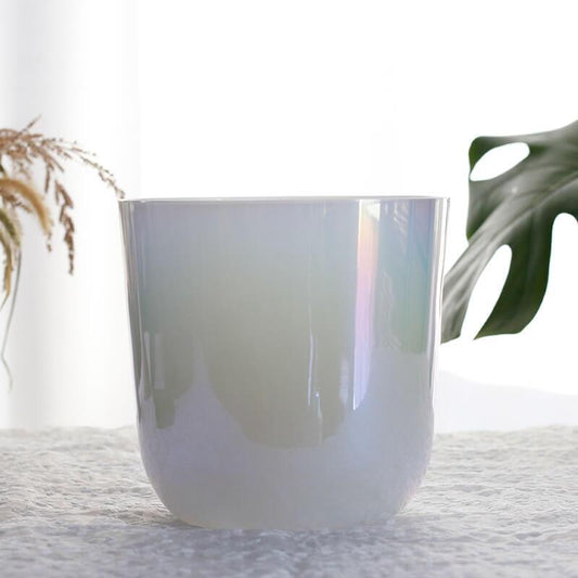 Mother of Pearl Color Crystal Singing Bowl - Calming Aura Meditation Essential
