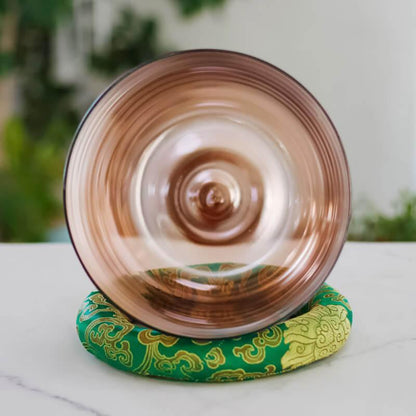 Rose Gold Clear Singing Bowl, Relaxation, Meditation, Home Spa