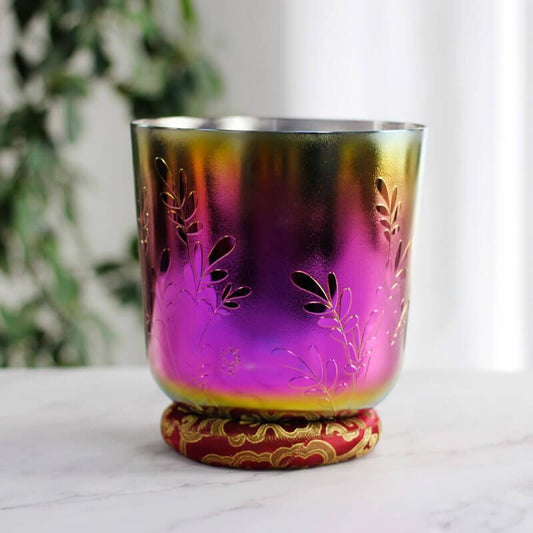 Leaf carving Vibrant Singing Bowl Therapeutic Sound, Relaxation Meditation Home Spa