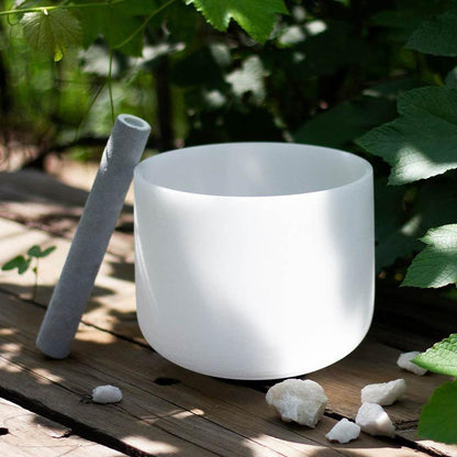 Classic Frosted White Singing Bowl: Calm & Soothing Unique Frosted Finish
