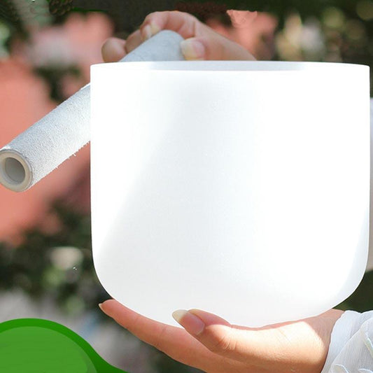 Classic Frosted White Singing Bowl: Calm & Soothing Unique Frosted Finish