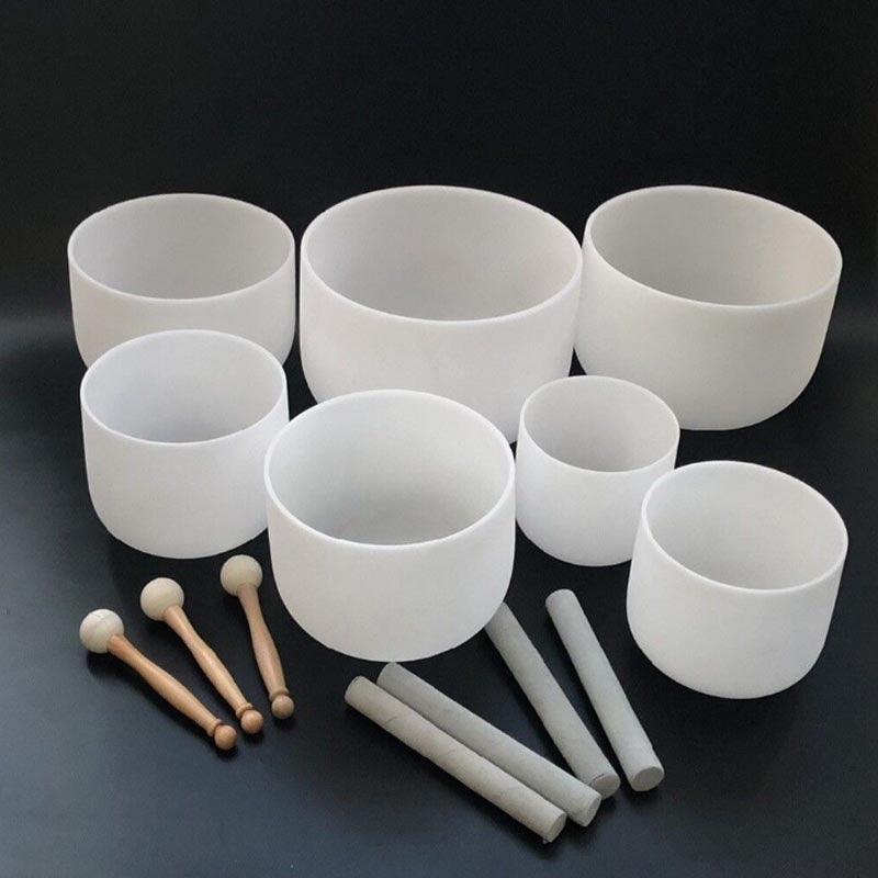 Classic Frosted White Singing Bowl: Calm & Soothing Unique Frosted Finish