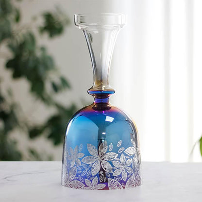 Vibrant Purple Crystal Chalice - Elegant Flower Design - Perfect for Ceremonies