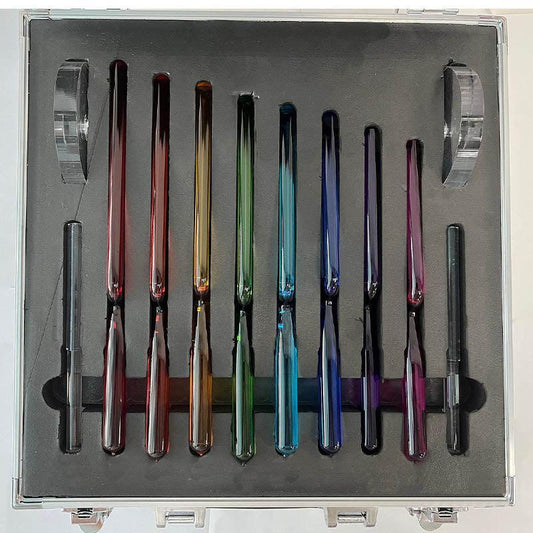 Colored Crystal Tuning Fork Set Vivid Clarity | Harmonic Therapy | Zen Soundscapes