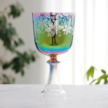 Vibrant Purple Crystal Chalice - Elegant Flower Design - Perfect for Ceremonies