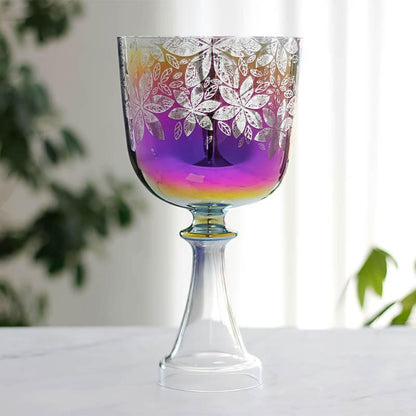 Vibrant Purple Crystal Chalice - Elegant Flower Design - Perfect for Ceremonies