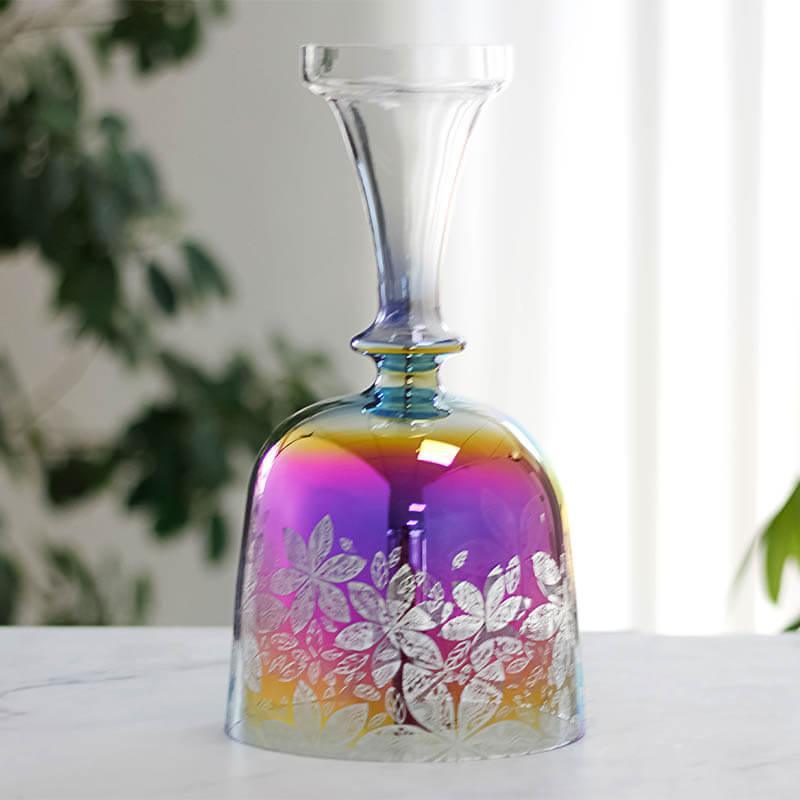Vibrant Purple Crystal Chalice - Elegant Flower Design - Perfect for Ceremonies