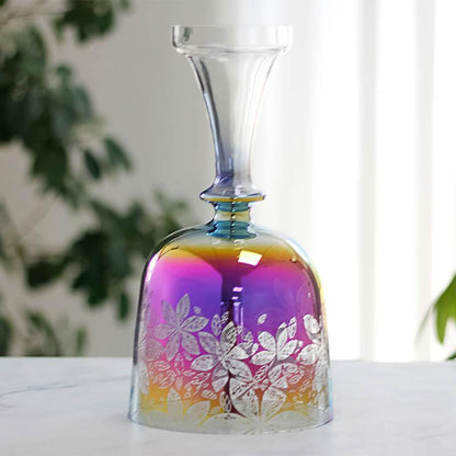 Vibrant Purple Crystal Chalice - Elegant Flower Design - Perfect for Ceremonies