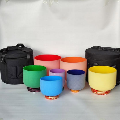 Frosted Rainbow Sound Bowl Set | Healing Harmony | Zen Spaces