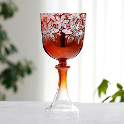 Vibrant Purple Crystal Chalice - Elegant Flower Design - Perfect for Ceremonies
